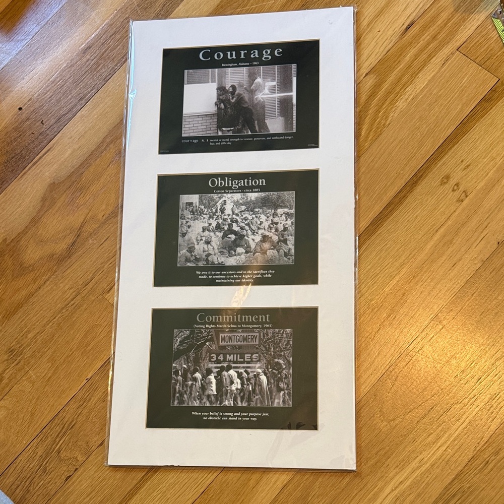 Civil Rights Inspirational Black & White Matted Photos